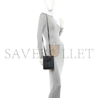 FENDI FF ZUCCA LEATHER MINI SUNSHINE SHOPPER TOTE CROSSBODY BAG (17*13*5cm)